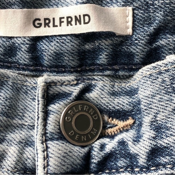 GRLFRND TEAGAN Pleated High Waist Acid Wash Ankle Jeans 25 - Picture 4 of 13